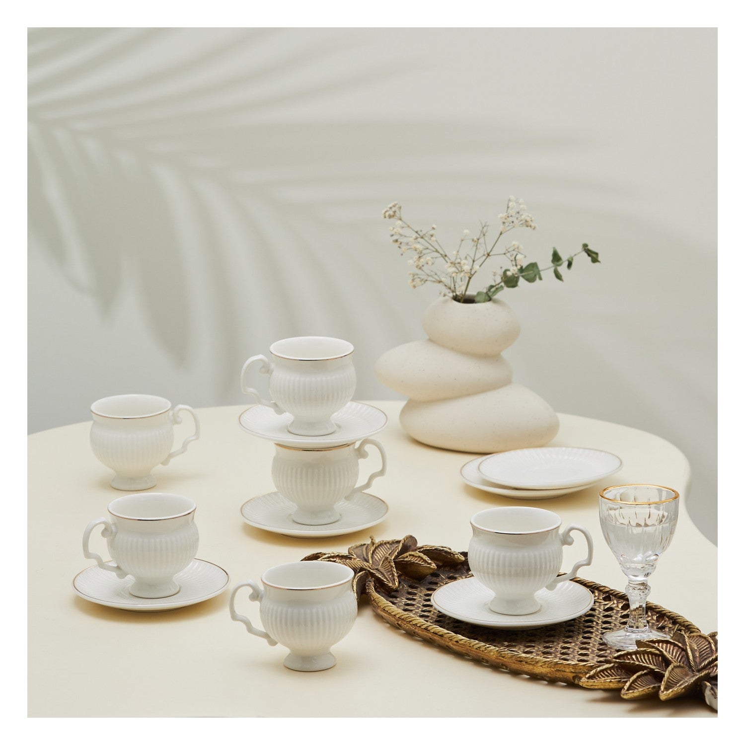 Karaca Malta Turkish Coffee Cup Set for 6, 100 ml - MALLTURK