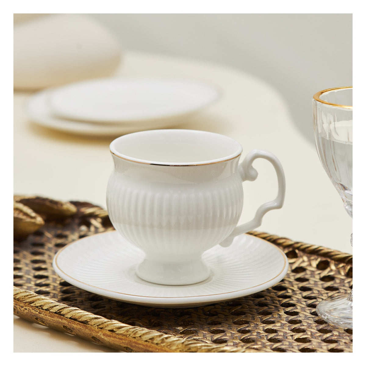 Karaca Malta Turkish Coffee Cup Set for 6, 100 ml - MALLTURK