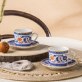 Karaca Ihlamur Colorful New Bone Turkish Coffee Cup Set for 2, 80 ml