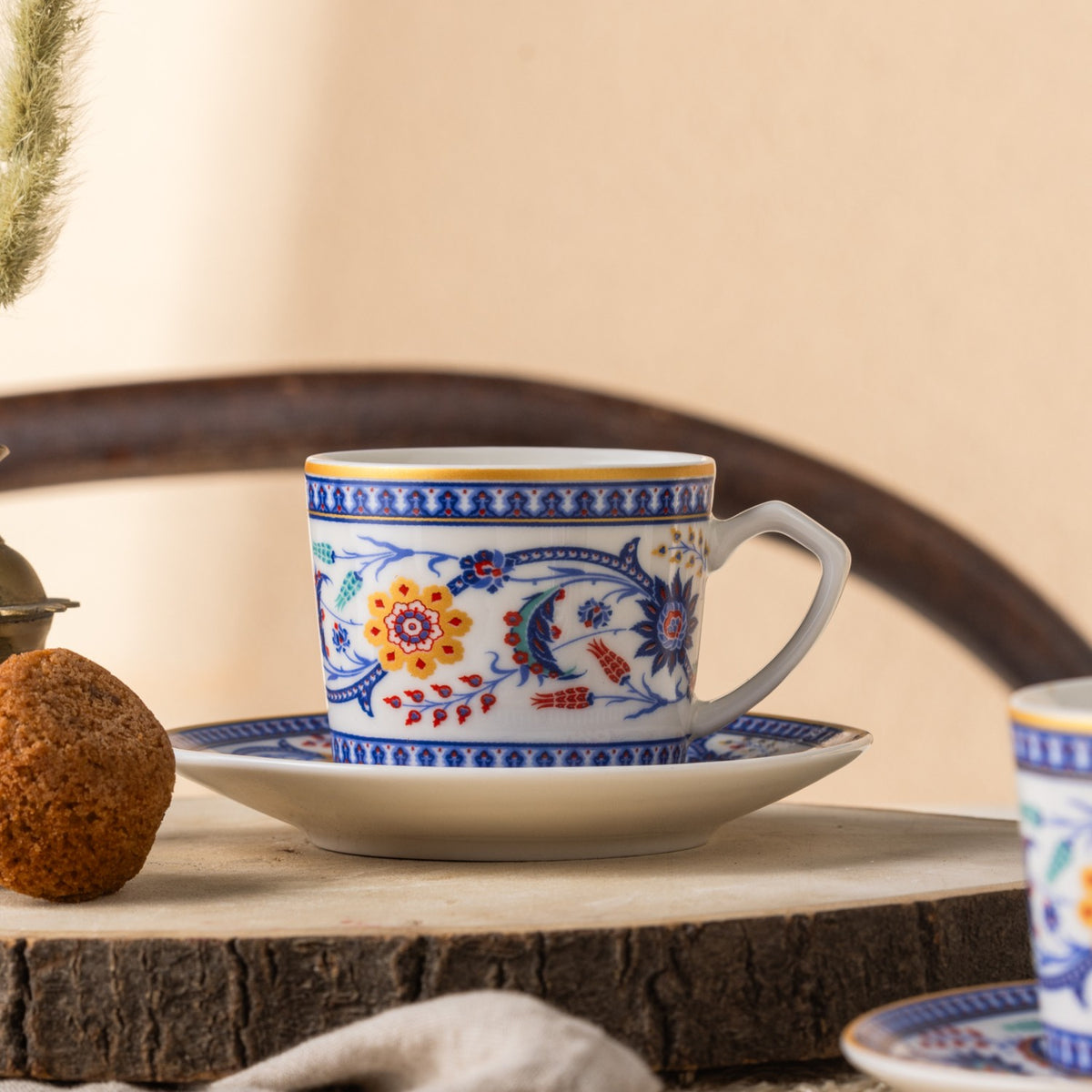 Karaca Ihlamur Colorful New Bone Turkish Coffee Cup Set for 2, 80 ml - MALLTURK