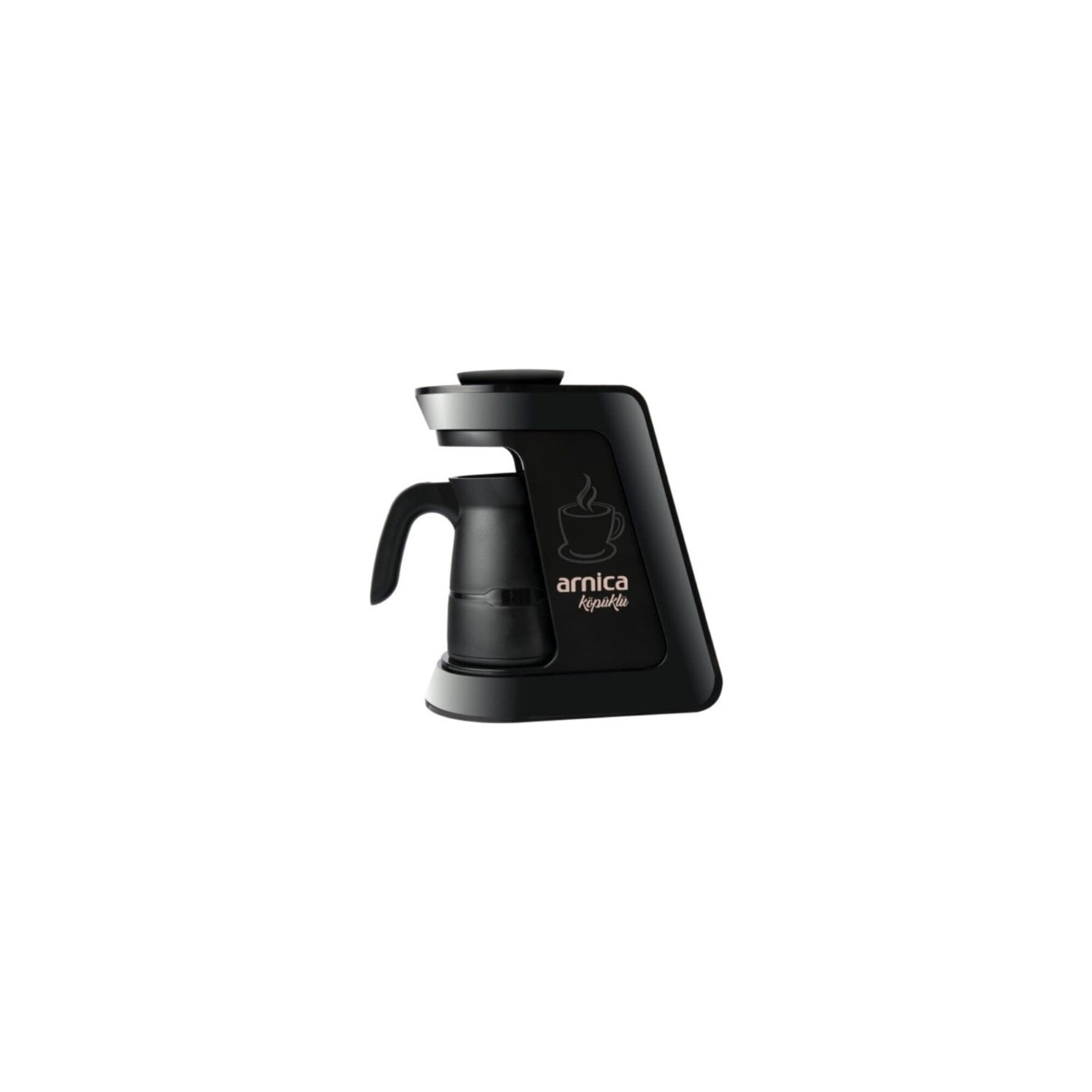 Arnica Kopuklu Eko Automatic Turkish Coffee Maker, Black, 4-Cup Capacity - MALLTURK