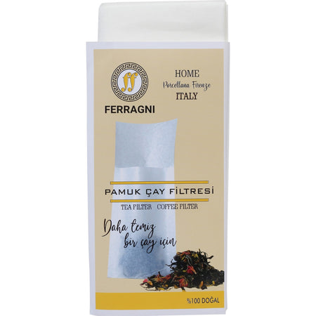 FERRAGNI Home Porcellana Firenze tea and KAHVE FILTRESI 3 pack (90 pieces) BUYUK BOY (9*22 cm) - MALLTURK