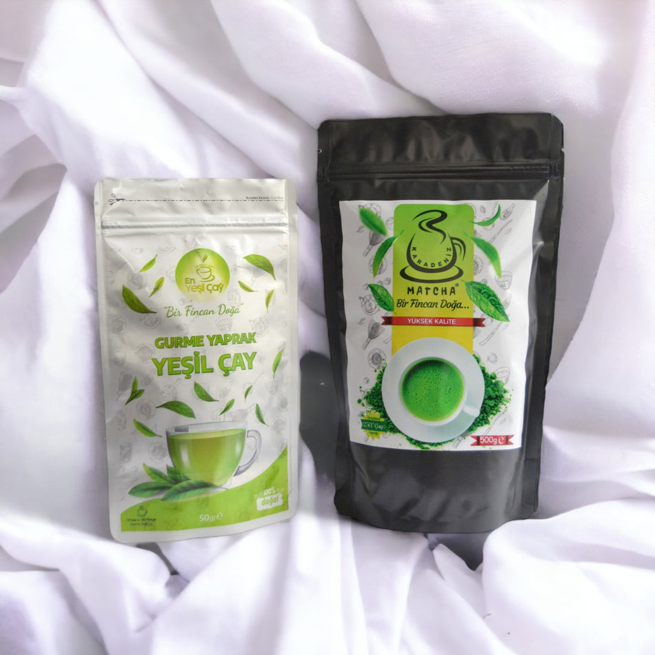 Karadeniz Matcha tea 500 Gram ( Saf Matcha ) + 1 Kutu Gurme Yaprak green tea - MALLTURK