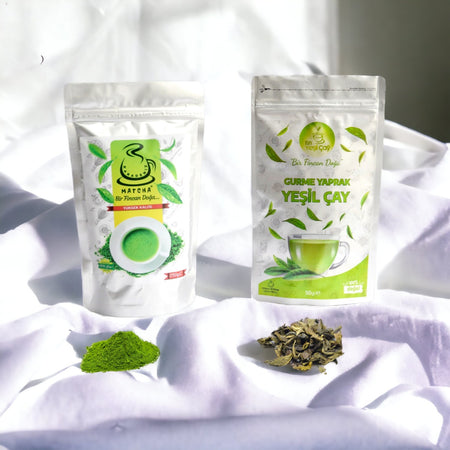 Karadeniz Matcha tea 250 Gram ( Saf Matcha ) + 1 Kutu Gurme Yaprak green tea - MALLTURK