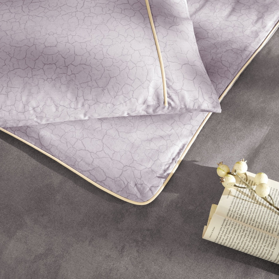Tac Riven Piped Single Duvet Cover Set Gray - MALLTURK