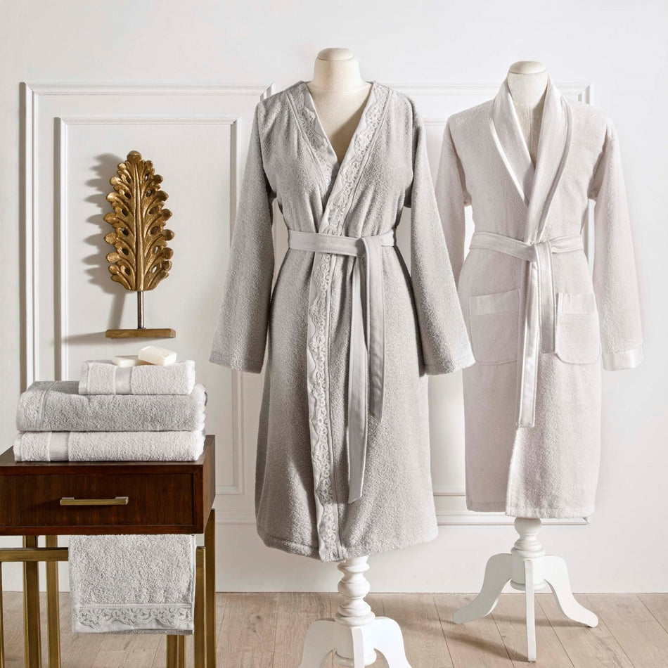 Tac Blanca Cotton Family Bathrobe Set, Mink Cream - MALLTURK