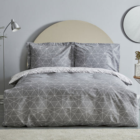 Karaca Home Colby 100% Cotton Single Duvet Cover Set Grey - MALLTURK