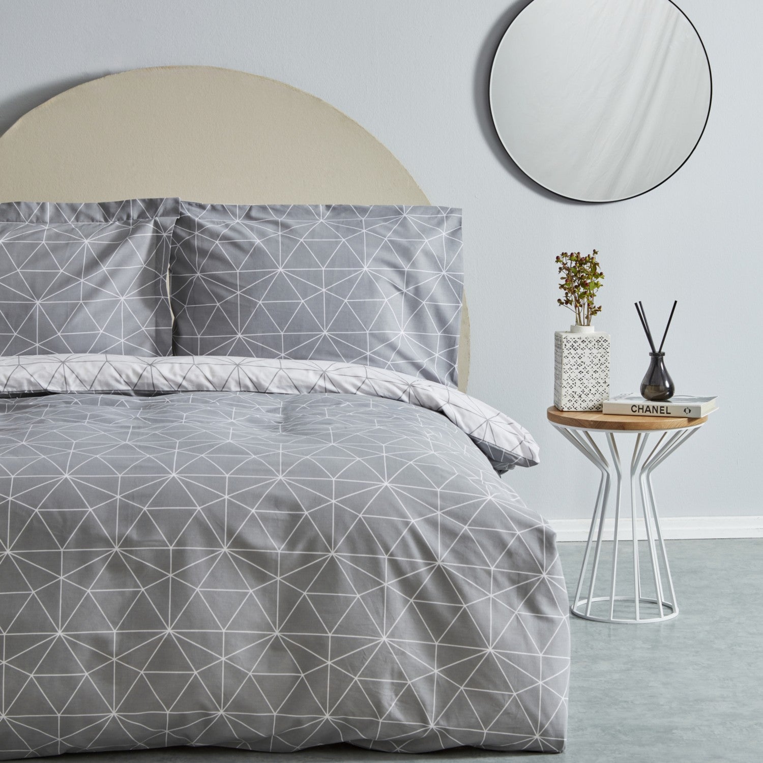 Karaca Home Colby 100% Cotton Single Duvet Cover Set Grey - MALLTURK