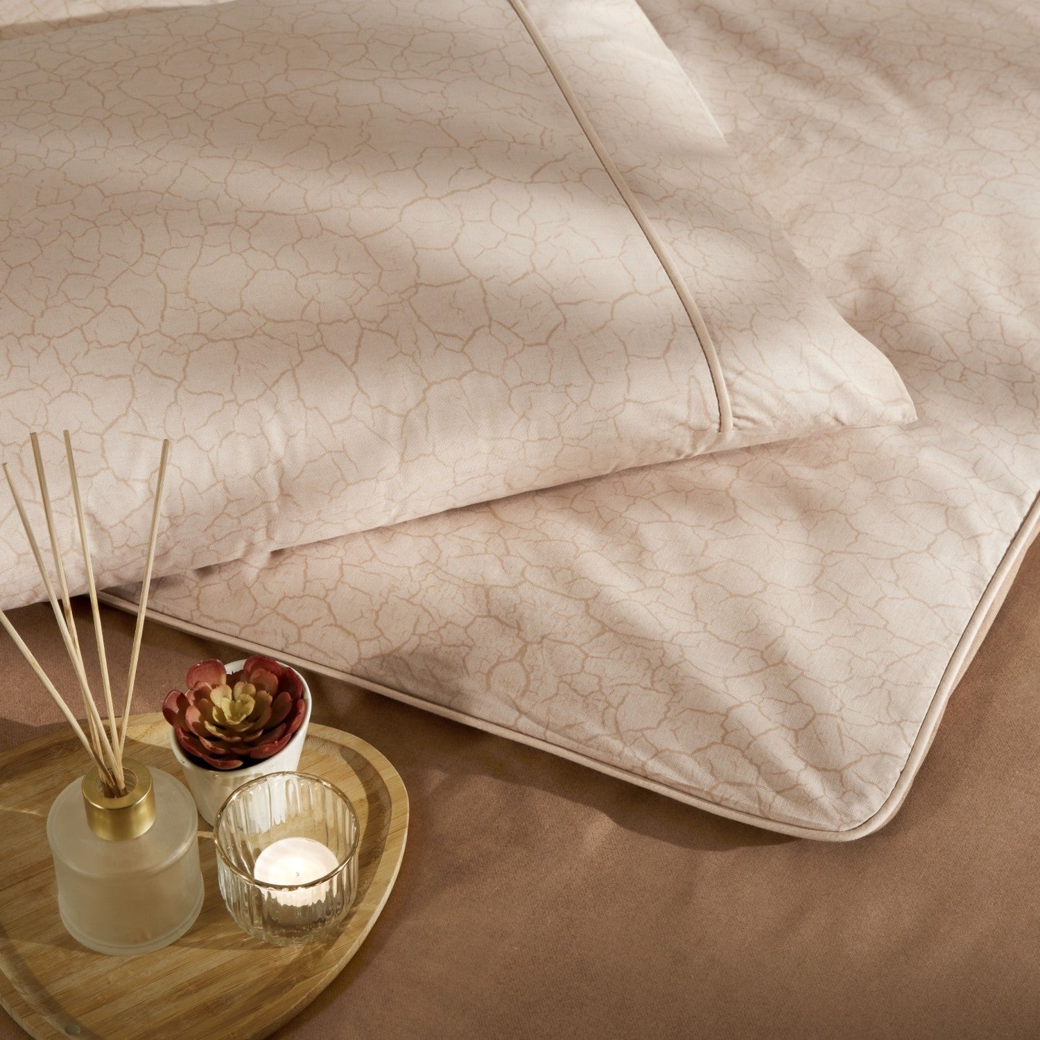 Tac Riven Biyeli Single Duvet Cover Set Taba - MALLTURK