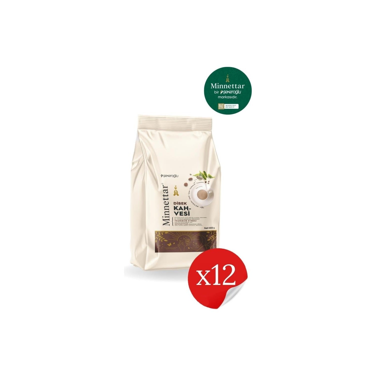 sekeroglu Minnettar Dibek Coffee 12 x 1000 gr (12 Packs) - MALLTURK