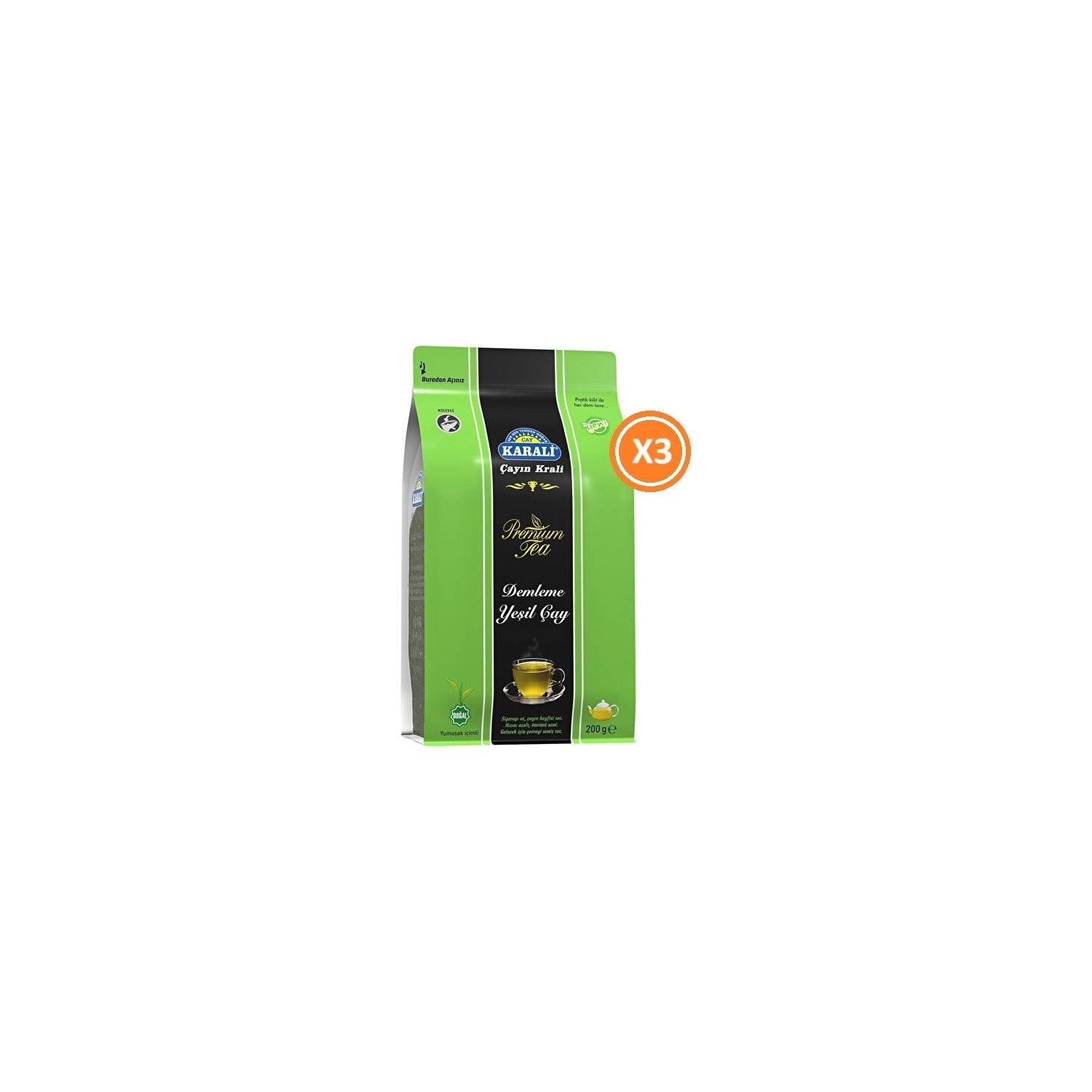 Karali Premium Dokme green tea 200 g x 3 pieces - MALLTURK