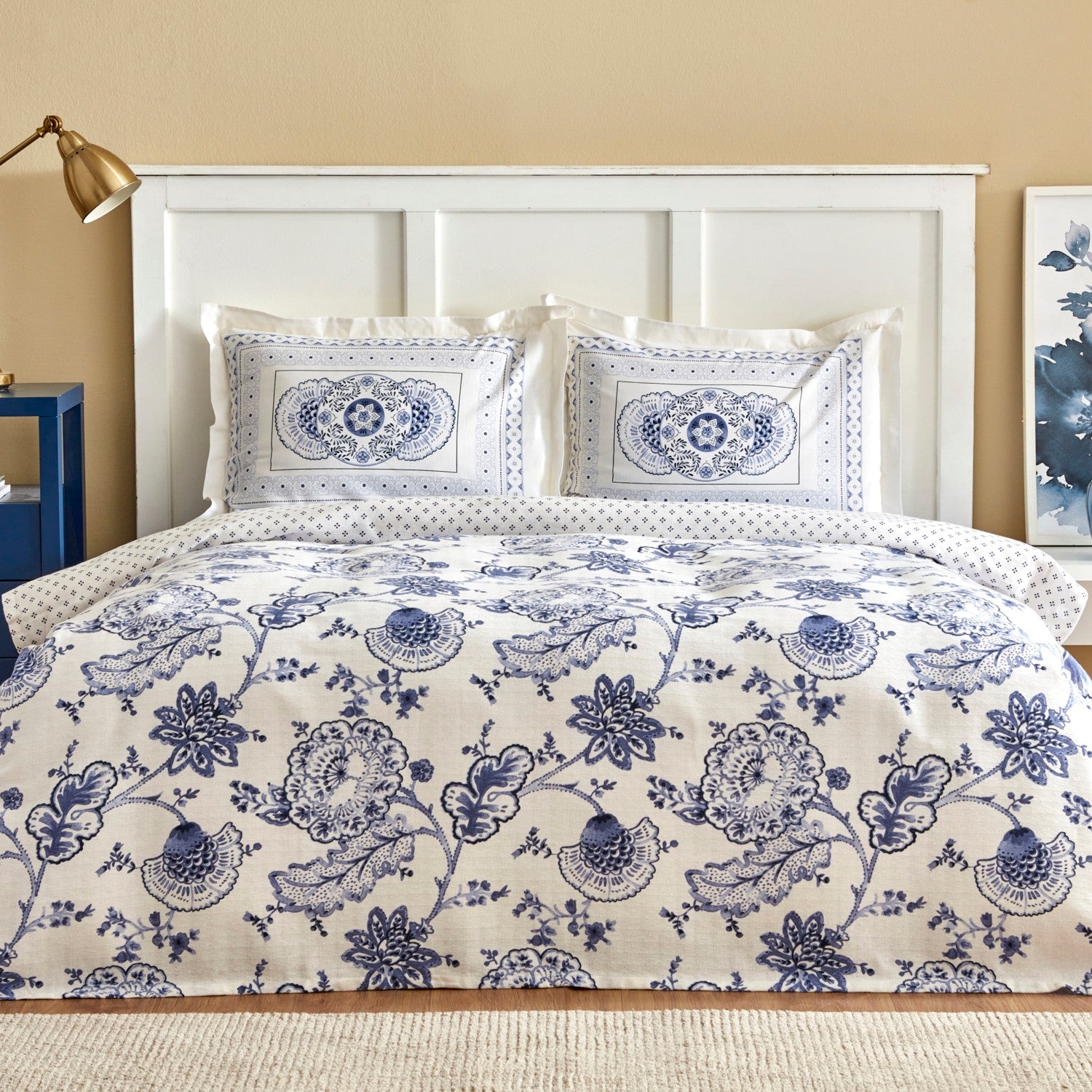 Karaca Home Amar Blue 100% Cotton Single Duvet Cover Set - MALLTURK