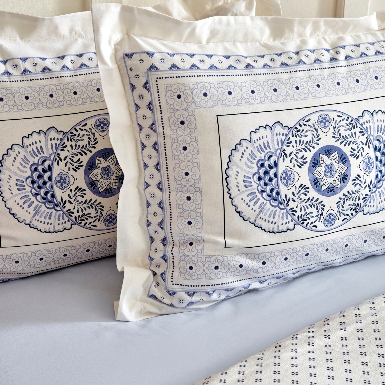 Karaca Home Amar Blue 100% Cotton Single Duvet Cover Set - MALLTURK