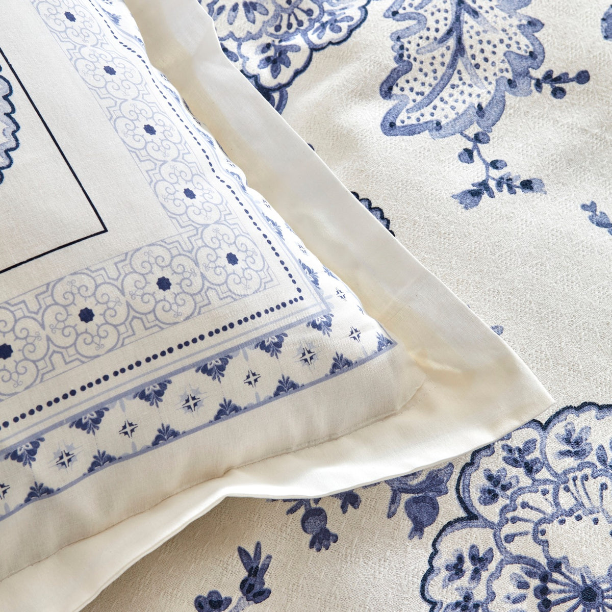 Karaca Home Amar Blue 100% Cotton Single Duvet Cover Set - MALLTURK