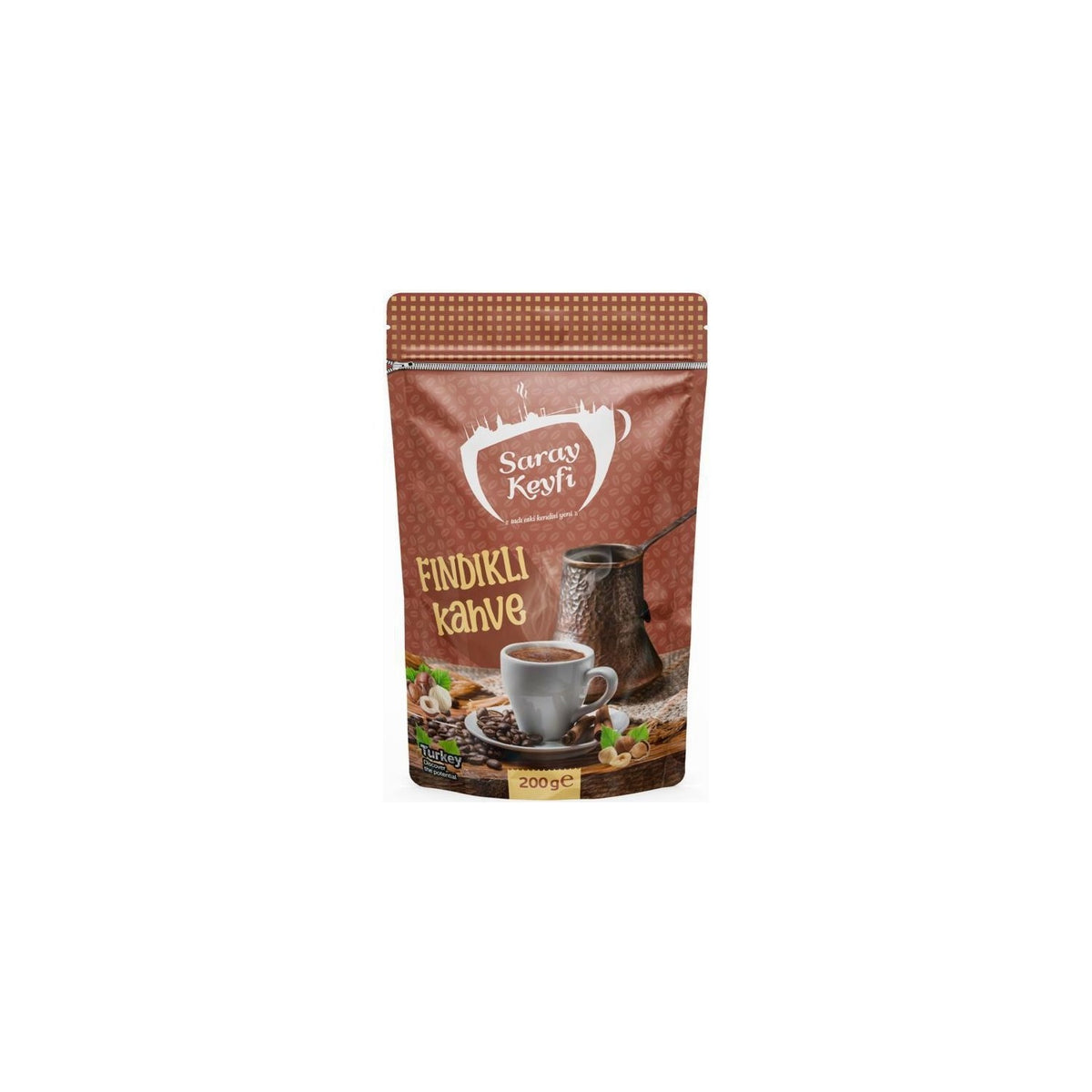 Saray Keyfi Hazelnut Flavored Ottoman Coffee 200 g - MALLTURK