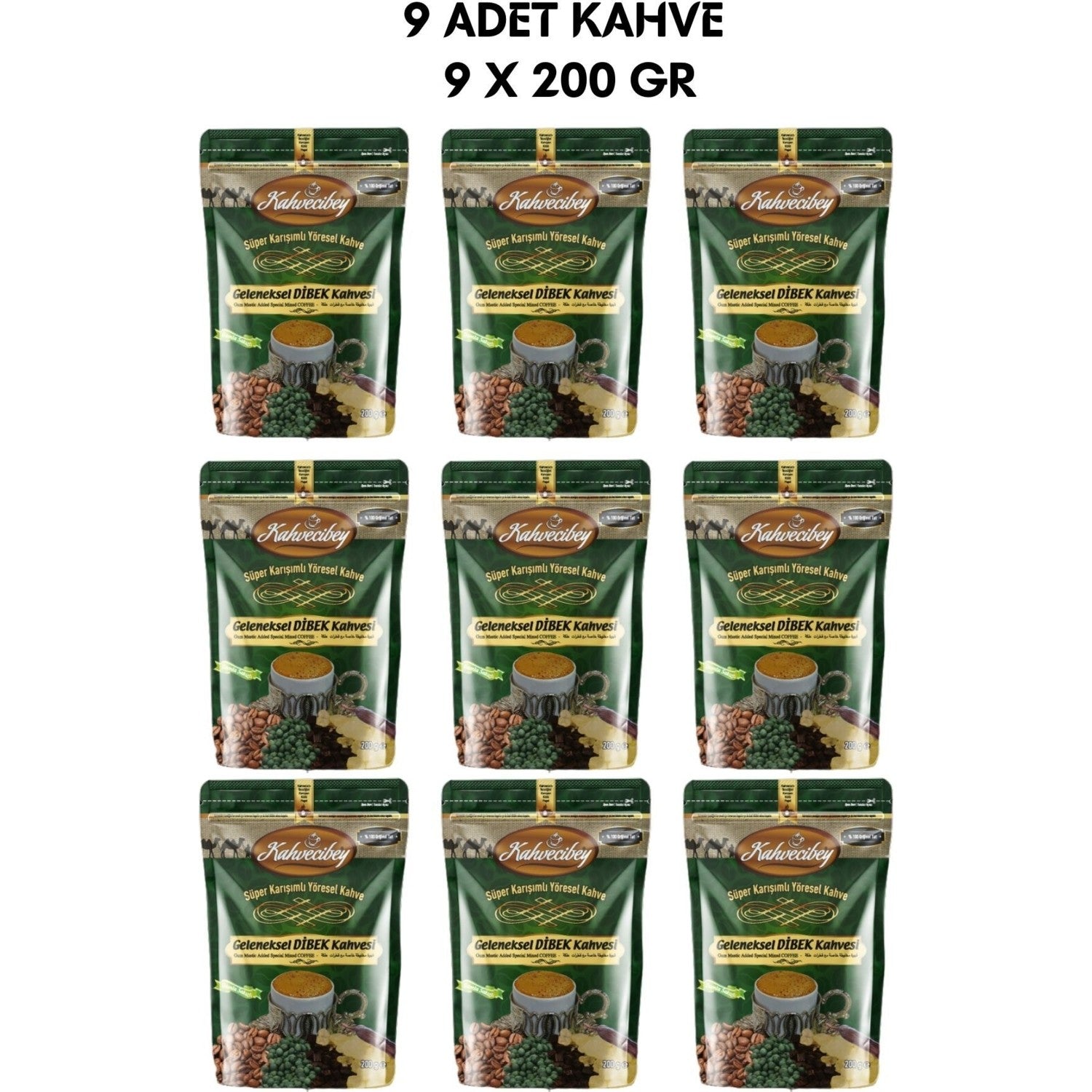 Kahvecibey Traditional Dibek Coffee 200 gr 9X200 gr - MALLTURK