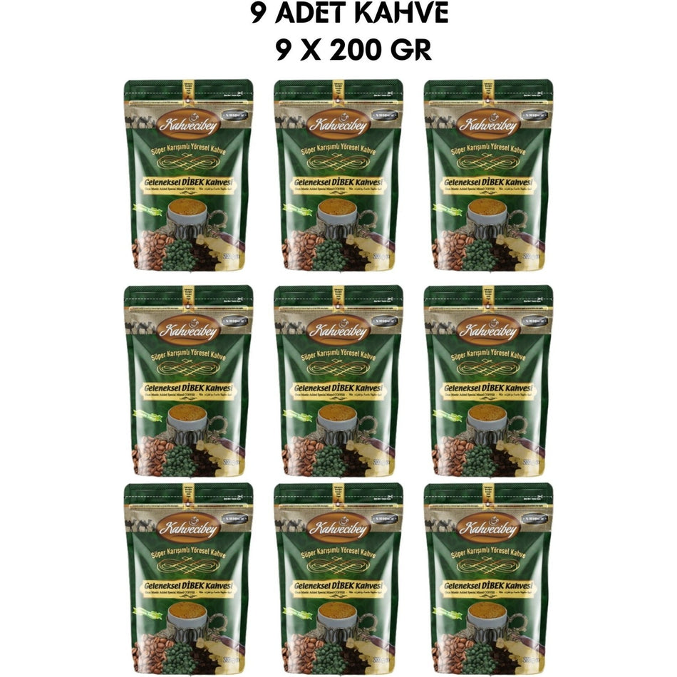 Kahvecibey Traditional Dibek Coffee 200 gr 9X200 gr - MALLTURK