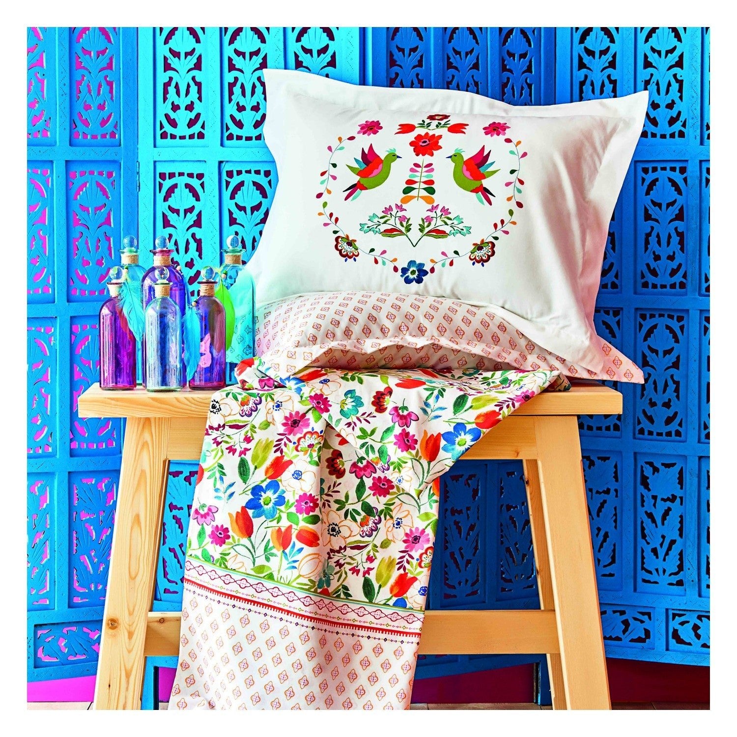 Karaca Home Parlin Fusya %100 Cotton Double Duvet Cover Set - MALLTURK