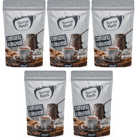 Saray Keyfi Mastic Flavored Ottoman Coffee 200 gr 5 Packs - MALLTURK