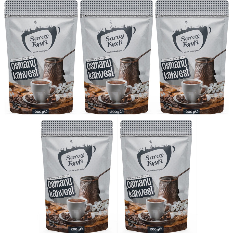 Saray Keyfi Mastic Flavored Ottoman Coffee 200 gr 5 Packs - MALLTURK