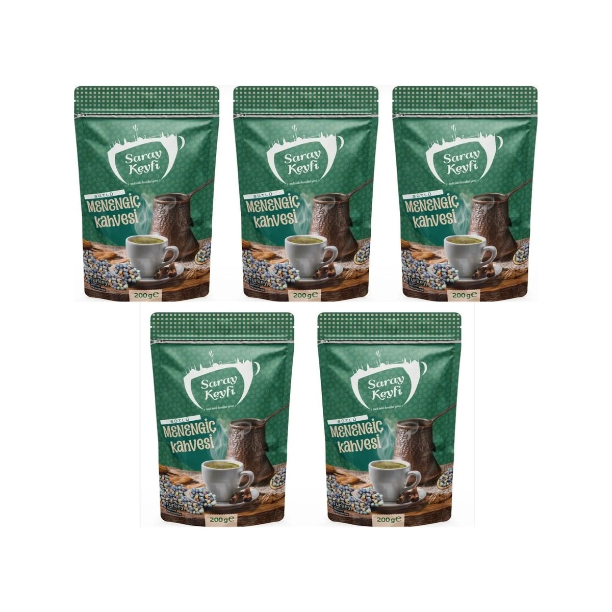 Saray Keyfi Milk and menengic Coffee 200 gr 5 Packs - MALLTURK