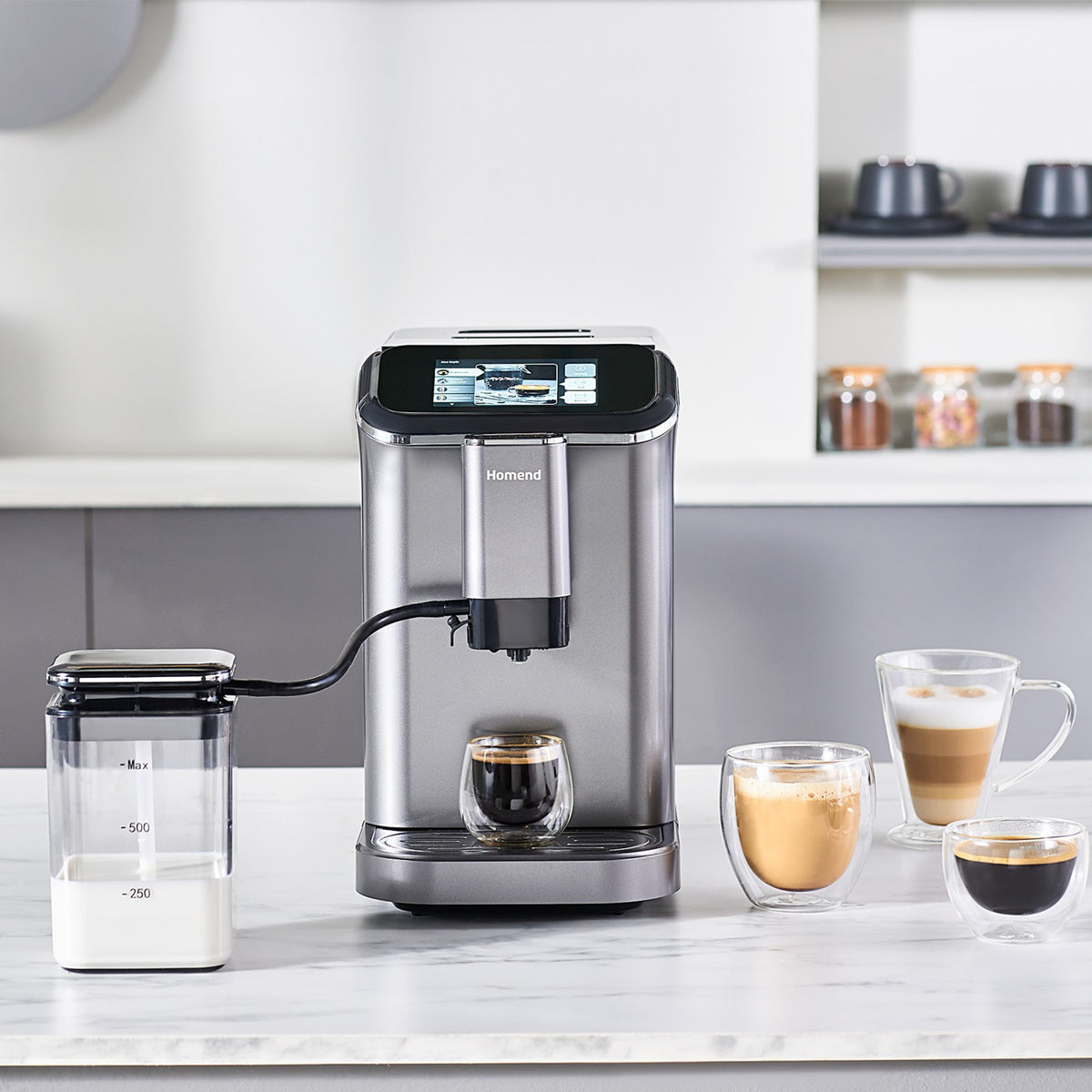 Homend Coffeebreak 5008H Fully Automatic Espresso Machine with Coffee Grinder and Touchscreen - MALLTURK