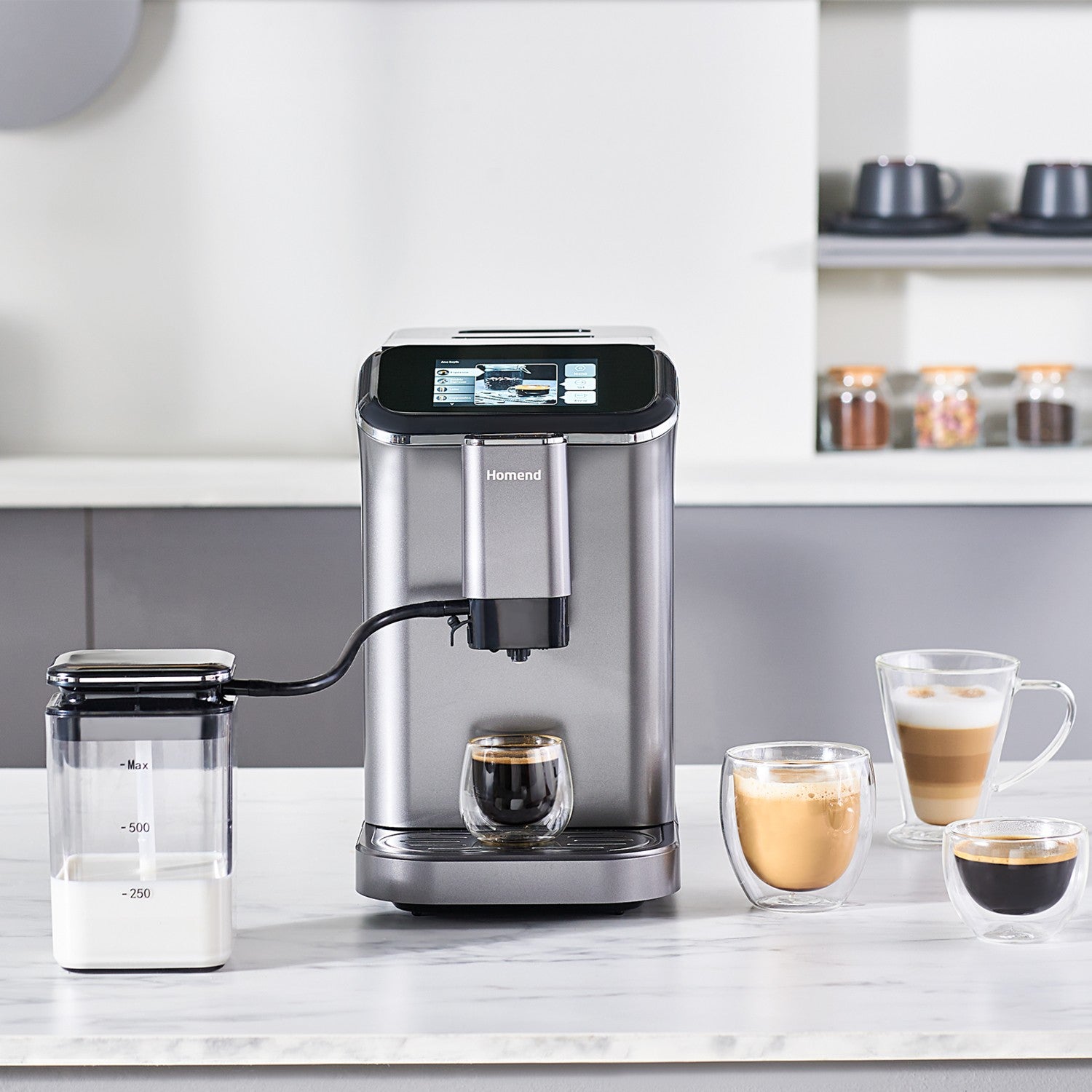 Homend Coffeebreak 5008H Fully Automatic Espresso Machine with Coffee Grinder and Touchscreen - MALLTURK