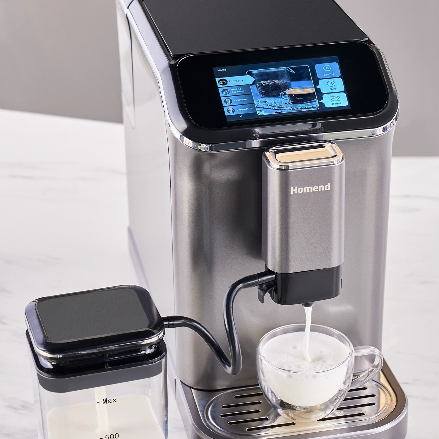 Homend Coffeebreak 5008H Fully Automatic Espresso Machine with Coffee Grinder and Touchscreen - MALLTURK