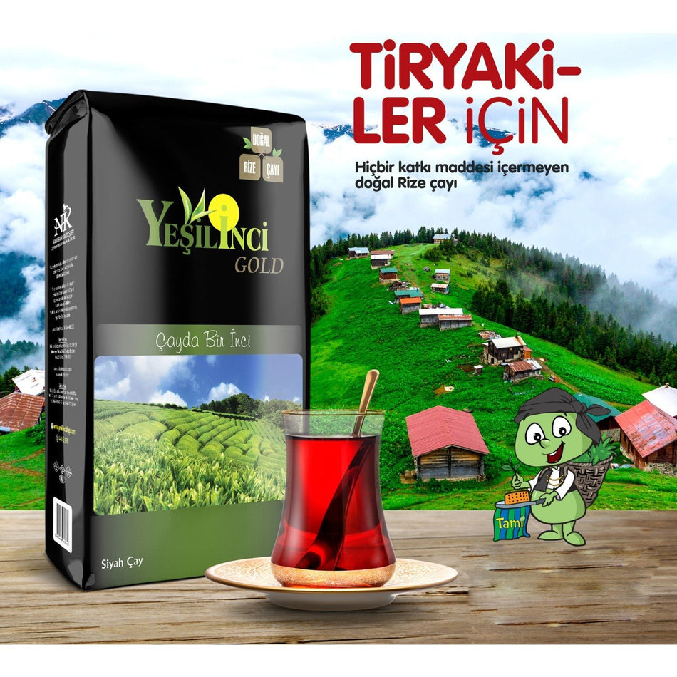 Yesil Inci Yesilinci Gold black tea 1000 g x 10 Uzun Sure Bozulmayan Kalite with natural Rize tea - MALLTURK