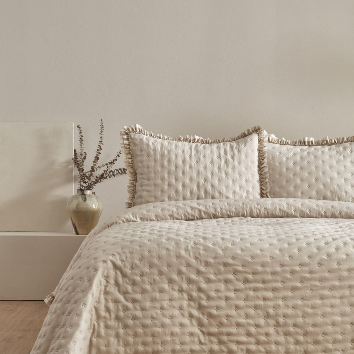 Karaca Home Viona Double Bedspread Set, Beige - MALLTURK