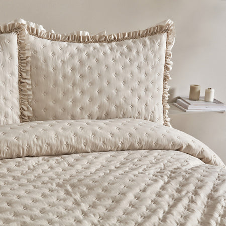 Karaca Home Viona Double Bedspread Set, Beige - MALLTURK