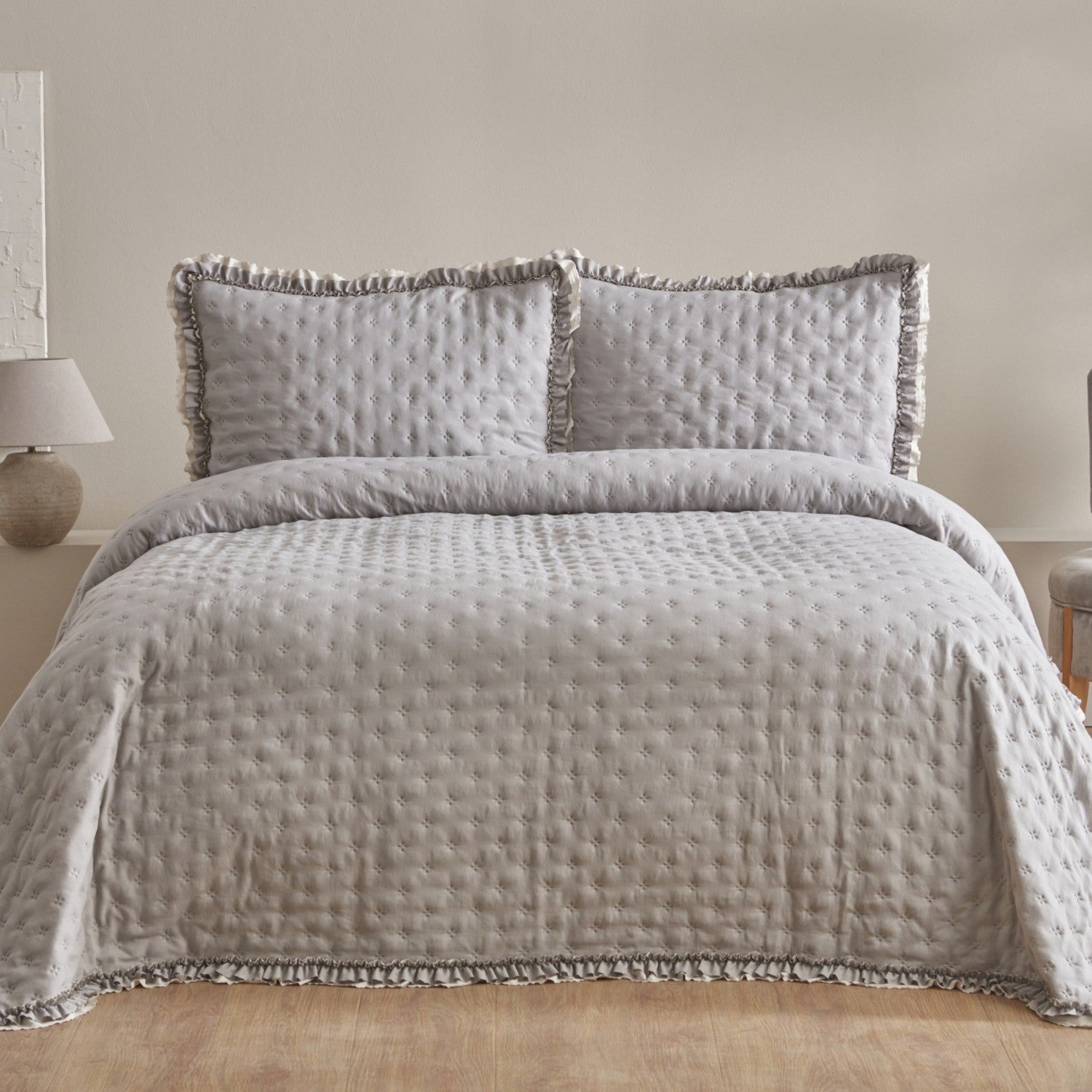Karaca Home Viona Double Bedspread Set Grey - MALLTURK