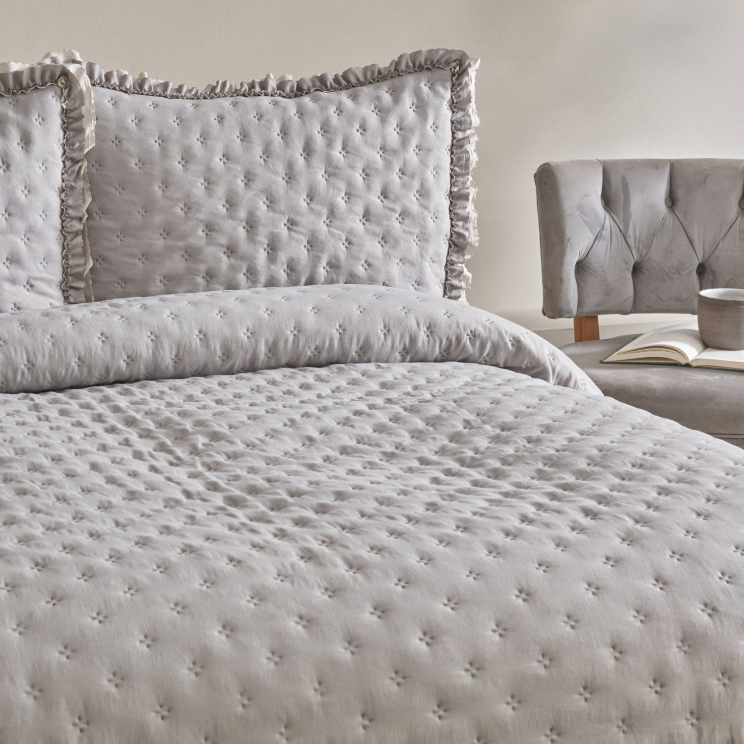 Karaca Home Viona Double Bedspread Set Grey - MALLTURK