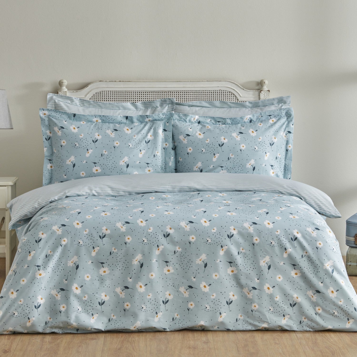Karaca Home Daisy 100% Cotton Single Duvet Cover Set Mint - MALLTURK