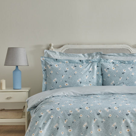 Karaca Home Daisy %100 Cotton Double Duvet Cover Set Mint - MALLTURK