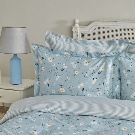 Karaca Home Daisy %100 Cotton Double Duvet Cover Set Mint - MALLTURK