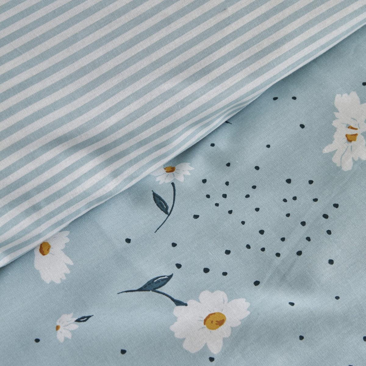 Karaca Home Daisy %100 Cotton Double Duvet Cover Set Mint - MALLTURK