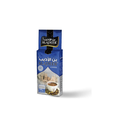 Aladeeb Coffee 200 gr Double Roasted Cardamom Turkish Coffee - MALLTURK