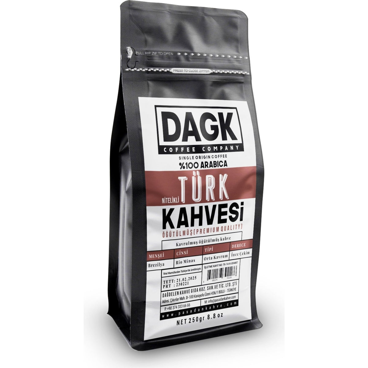 Dagk Quality Turkish Coffee, 4 x 250g Packs, Freshly Ground with Medium Roast Arabica Flavor. - MALLTURK