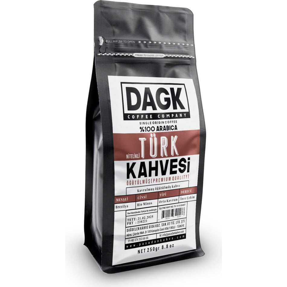Dagk Quality Turkish Coffee, 4 x 250g Packs, Freshly Ground with Medium Roast Arabica Flavor. - MALLTURK