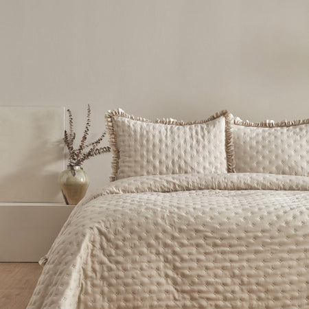 Karaca Home Viona Single Bedspread Set, Beige - MALLTURK