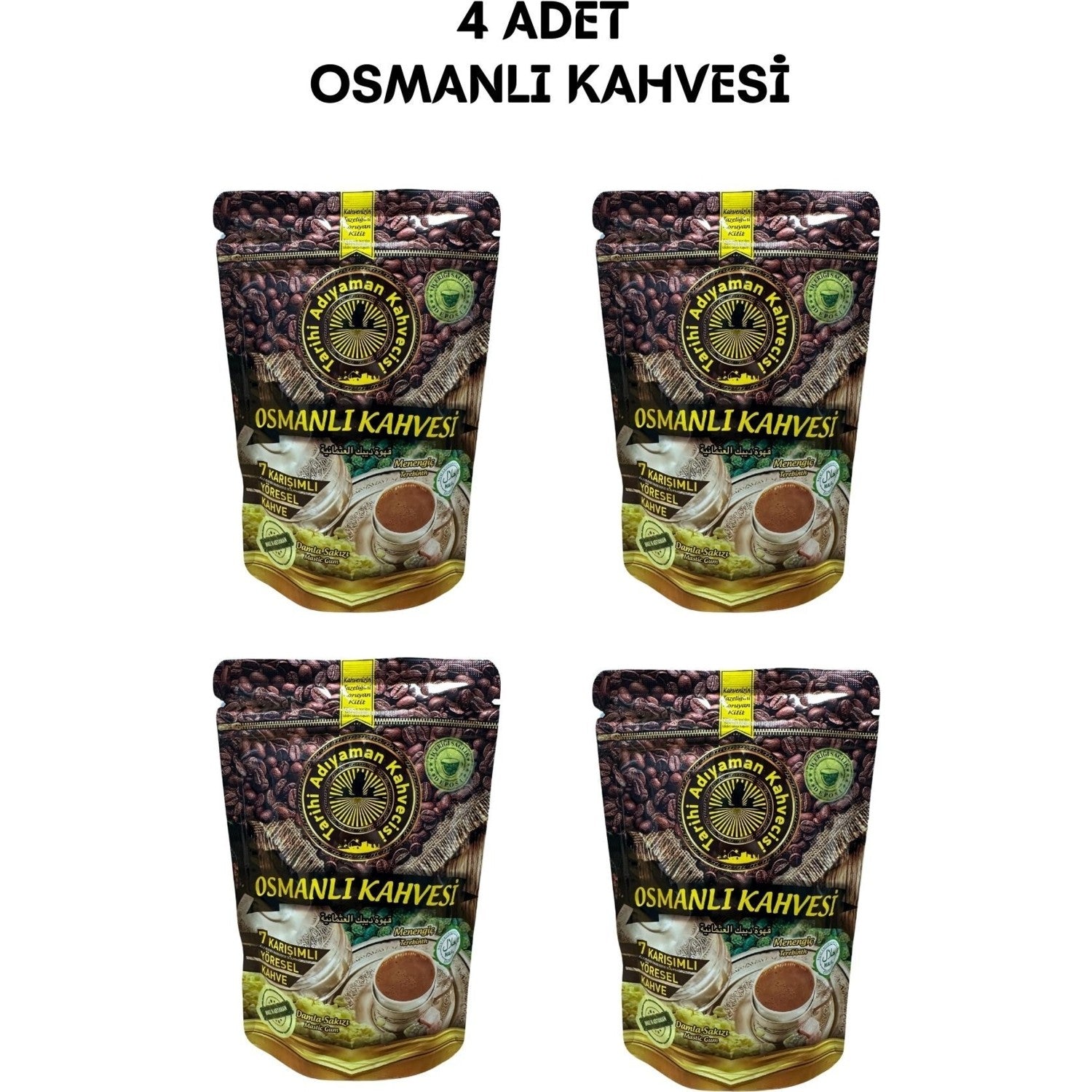 Historical Adiyaman Coffee House Ottoman 7 Blend Regional Coffee 4 x 200 gr - MALLTURK