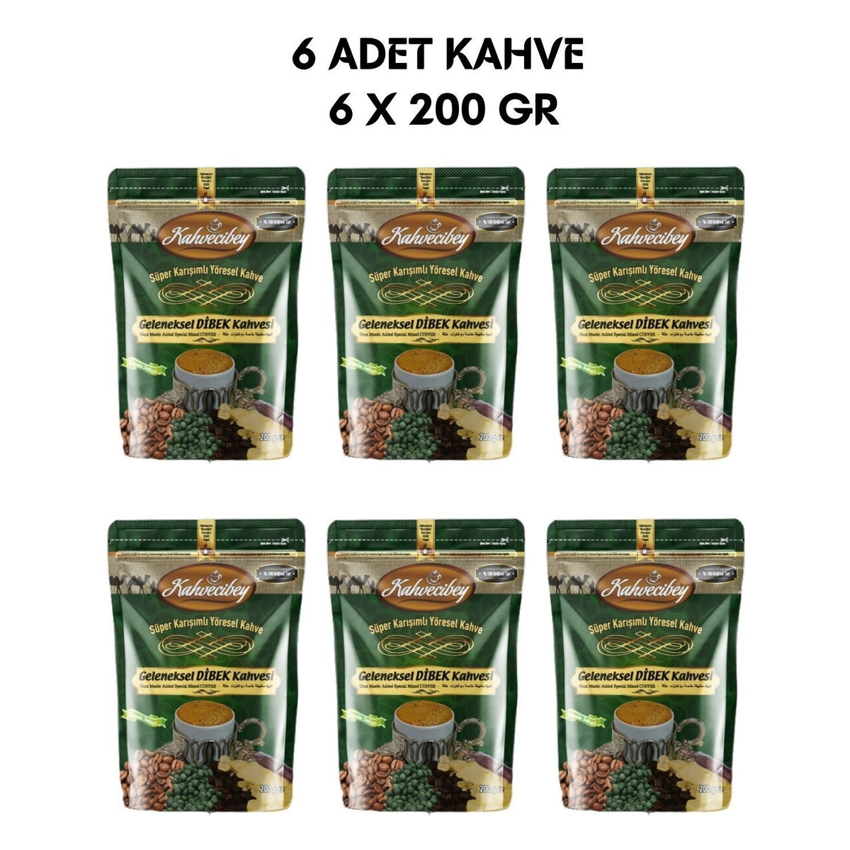 Kahvecibey Traditional Dibek Coffee 6 x 200 gr - MALLTURK