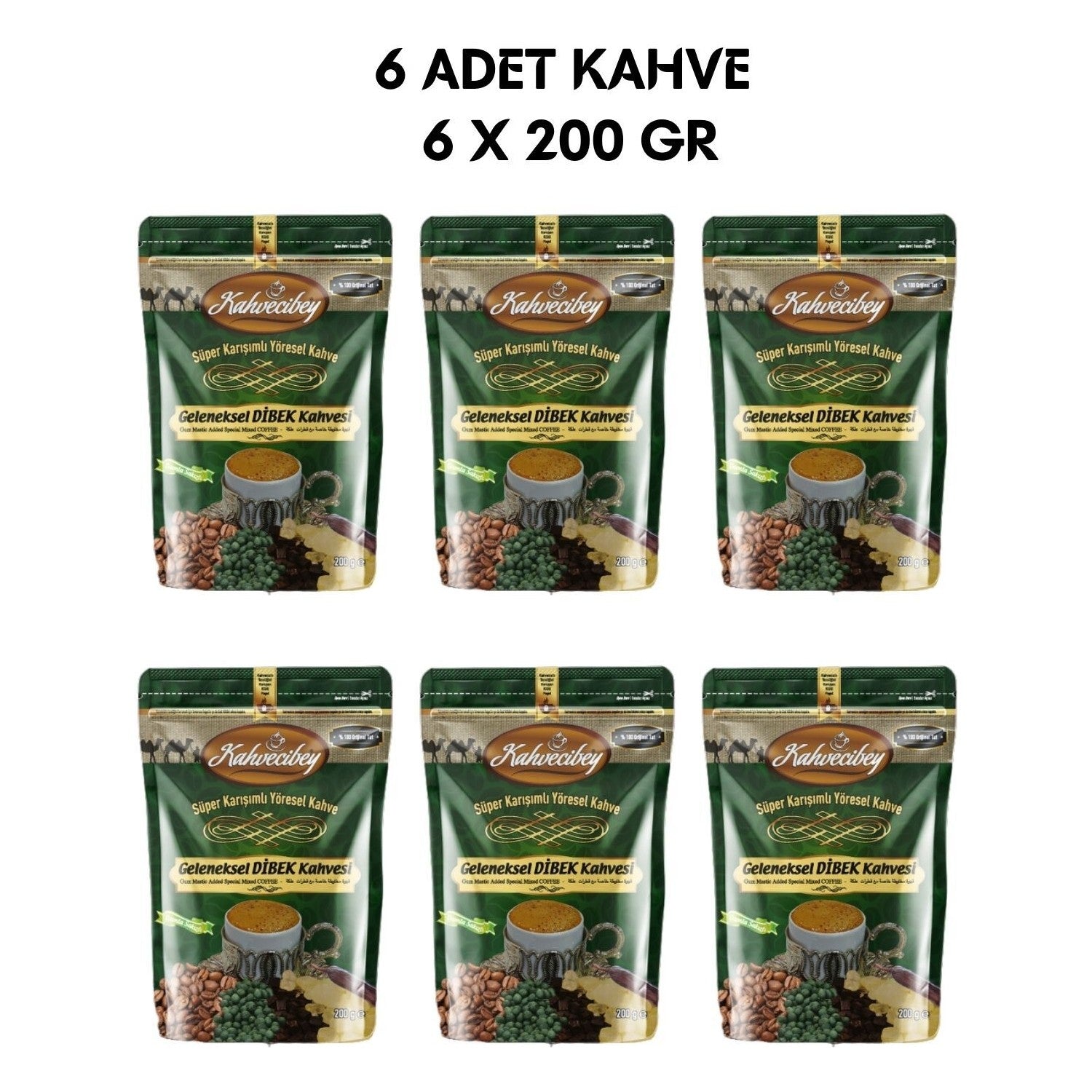 Kahvecibey Traditional Dibek Coffee 6 x 200 gr - MALLTURK