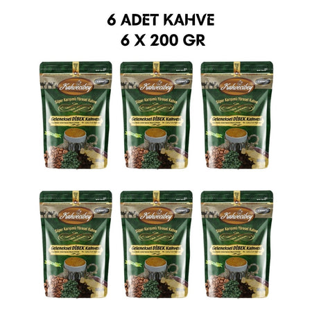 Kahvecibey Traditional Dibek Coffee 6 x 200 gr - MALLTURK
