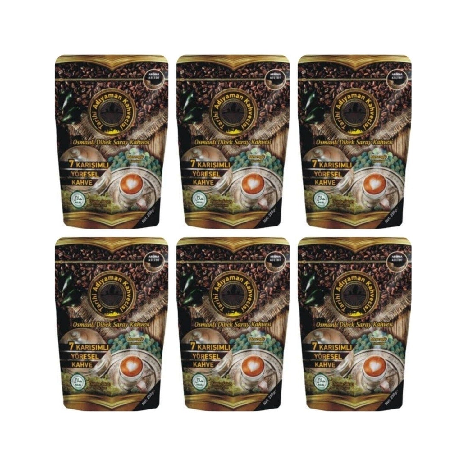 Historic Adiyaman Coffee House - Ottoman Dibek Coffee 200 Grm - 6 Pack Advantageous Package - MALLTURK