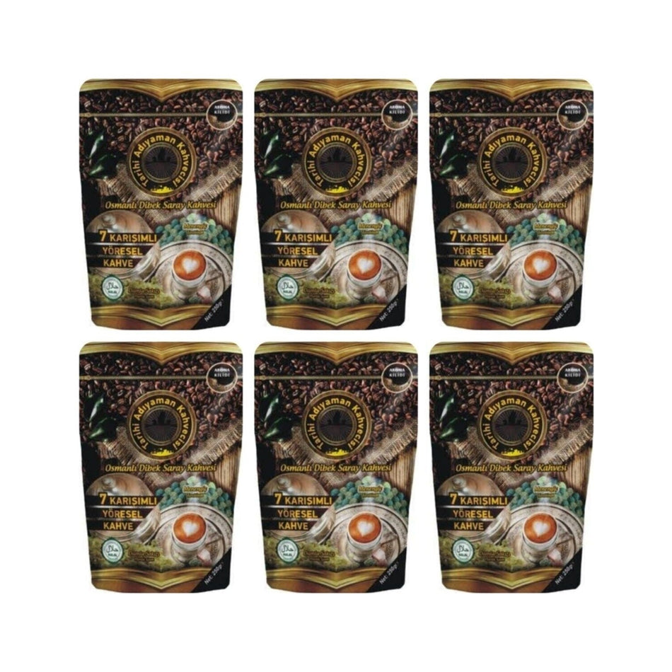 Historic Adiyaman Coffee House - Ottoman Dibek Coffee 200 Grm - 6 Pack Advantageous Package - MALLTURK