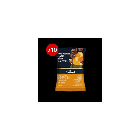 Shazel Orange Flavored instant Turkish Coffee 100g (10 Packets of 100g) - MALLTURK