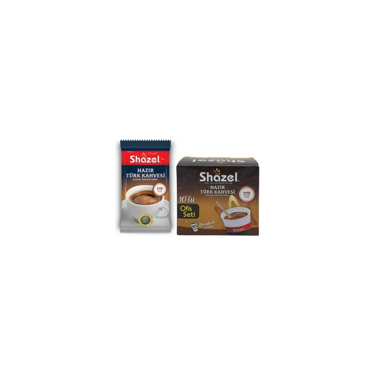 Shazel Ready-to-Use Turkish Coffee Office Set, Plain, 7g, 10 Packs - MALLTURK