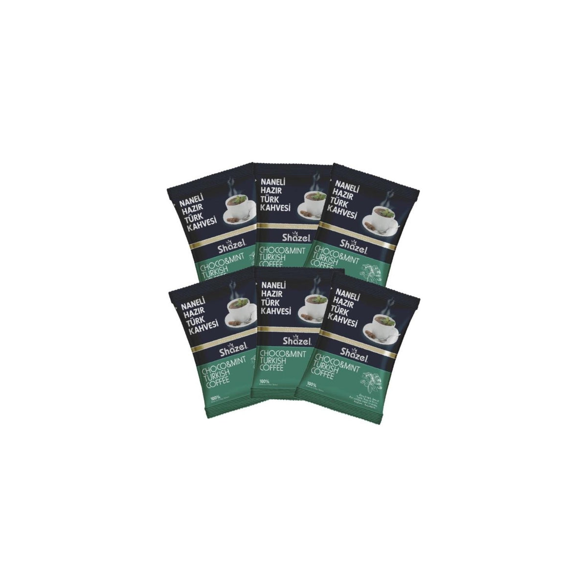 Shazel instant Turkish Coffee with Mint, 100g x 6 Packs - MALLTURK